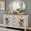 Antique White Server W/Mirror