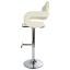 White Diamond Tufted Vanity Stool Side View