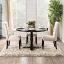Complete Round Dining Table Set w/ Ivory Side Chairs