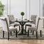 Complete Round Dining Table Set w/ Light Gray Side Chairs