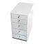 Bright White 5-Drawer Mirrored Makeup Vanity Storage Unit Angle View