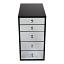 Pro Black 5-Drawer Mirrored Makeup Vanity Storage Unit Top View