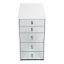 Bright White 5-Drawer Mirrored Makeup Vanity Storage Unit