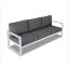 White Frame / Gray Cushions