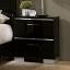 Black/Chrome Nightstand