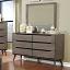 Gray Dresser with Rectangular Mirror