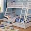 Wire-Brushed White Bunk Bed