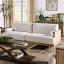 Beige/Light Oak Sofa