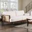 Beige/Walnut Sofa