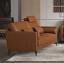 Saddle Tan Leather Loveseat