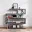 Gray Writing Desk with Bookshelf