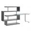 Gray Writing Desk with Bookshelf