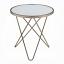 Frosted Glass Top/Champagne End Table