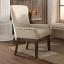 Beige Linen & Salvage Brown Arm Chair