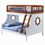 Oak/White Twin/Full Bunk Bed