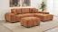 Orange Sectional Chaise Sofa with Ottoman