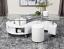 White High Gloss Coffee Table and Stools Set