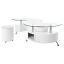 White High Gloss Coffee Table and Stools Set