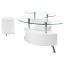 White High Gloss Coffee Table and Stools Set