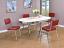 Dining Table with Red Side Chairs
