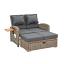 Brown Wicker/Dark Gray Cushion