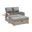Gray Wicker / Brown Cushion