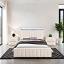 Beige Bed with 2 Nightstands