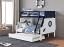 Blue/White Twin/Full Bunk Bed with Trundle