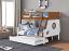 Oak/White Twin/Full Bunk Bed with Trundle