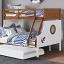 Oak/White Twin/Full Bunk Bed with Trundle