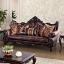 Dark Cherry/Brown Sofa