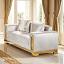 Beige/Gold Loveseat 