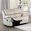 Off-White Loveseat Manual Recliner