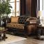 Tan/Dark Brown Loveseat