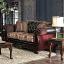 Burgundy/Dark Brown Loveseat