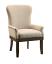 Beige Linen & Salvage Brown Arm Chair