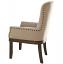 Beige Linen & Salvage Brown Arm Chair