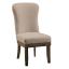 Beige Linen & Salvage Brown Side Chair