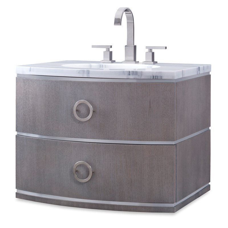 28" Cirque Wall Sink Chest - Grey Bathroom Vanity