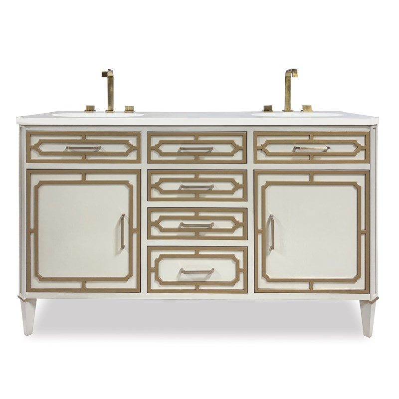 60" Emperor Double Sink Chest Bathroom Vanity