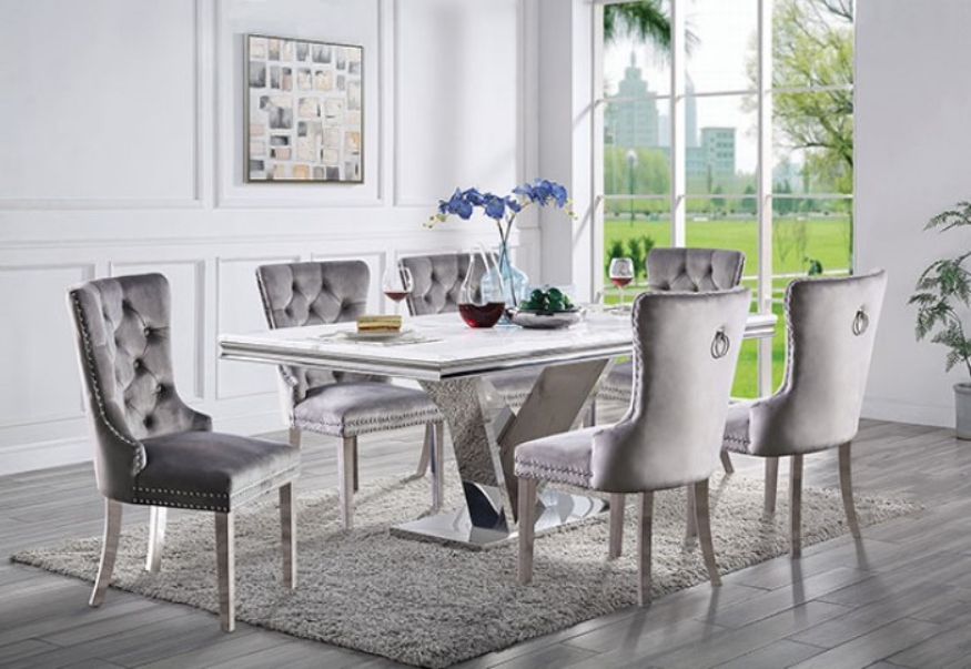 Valdevers Faux Marble Dining Table  