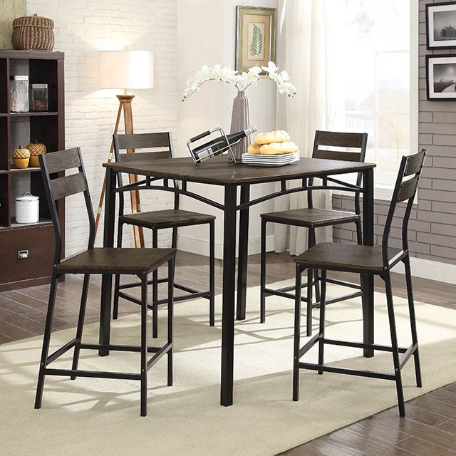 Westport Industrial 5 Piece Counter Height Table Set