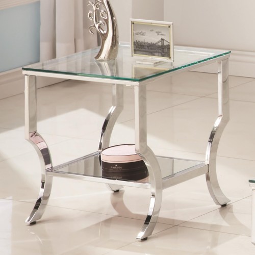 Saide Square Glass Top Side End Table