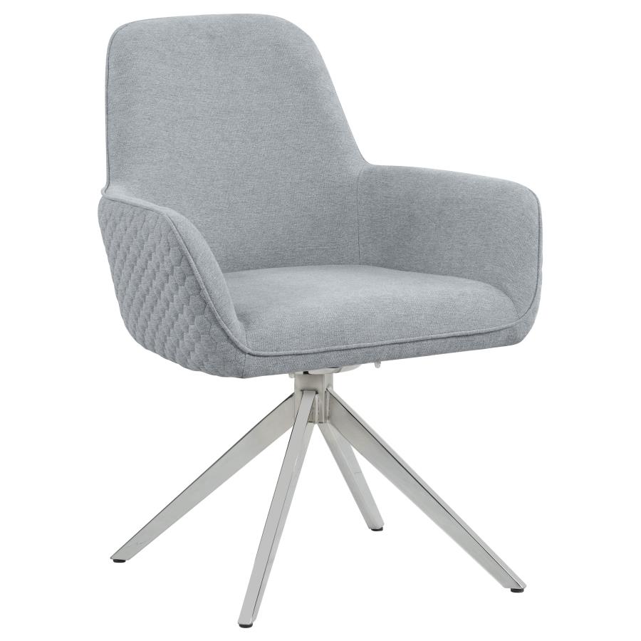 Abby Fabric Upholstered Swivel Dining Arm Chair