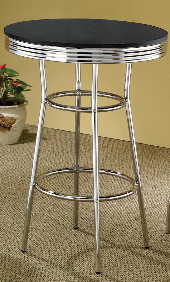 Retro Round 30-inch 1950's Bistro Pub Height Bar Table