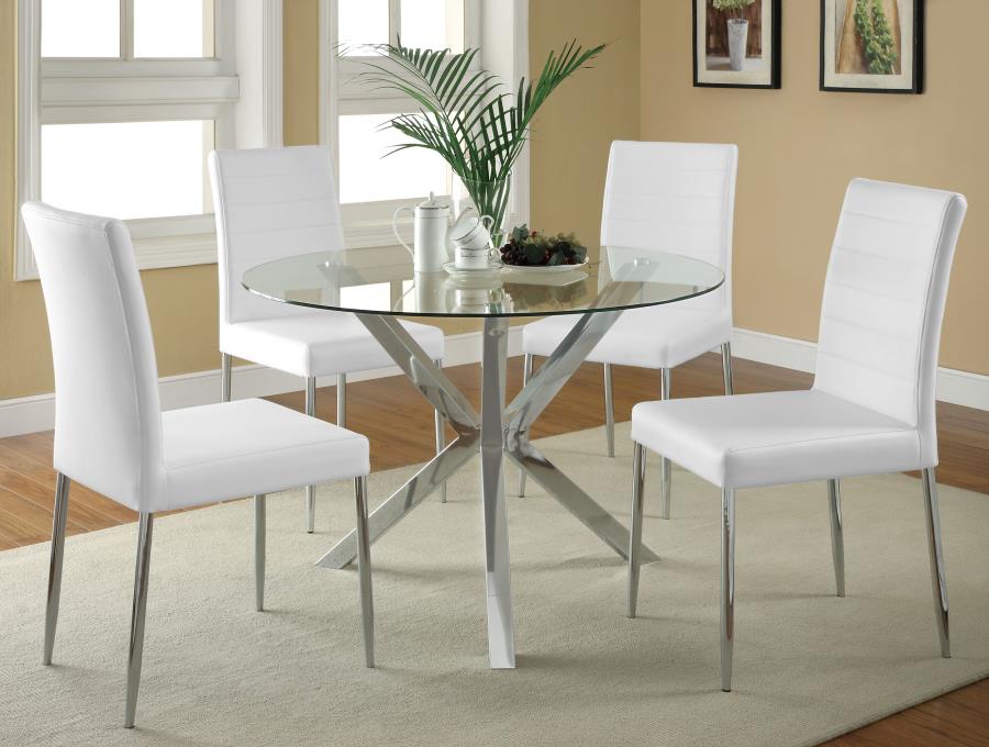 Vance Round 41-inch Glass Top Asterisk Dining Table