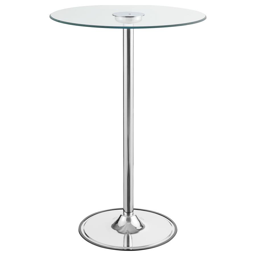 Thea Round 28-inch Glass Top LED Bistro Bar Table