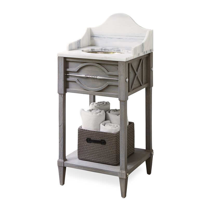 19" Spindle Sink Chest (Mini) - Weathered Grey Bathroom Vanity