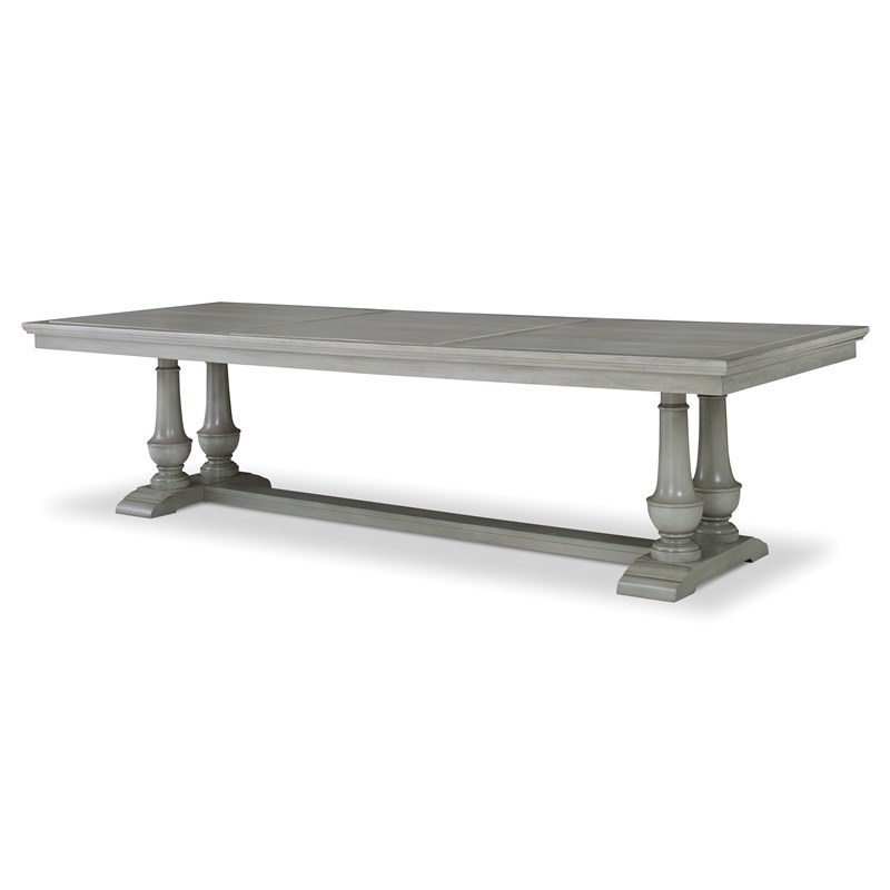 120" Harvest Wood Top Dining Table - Ash Grey