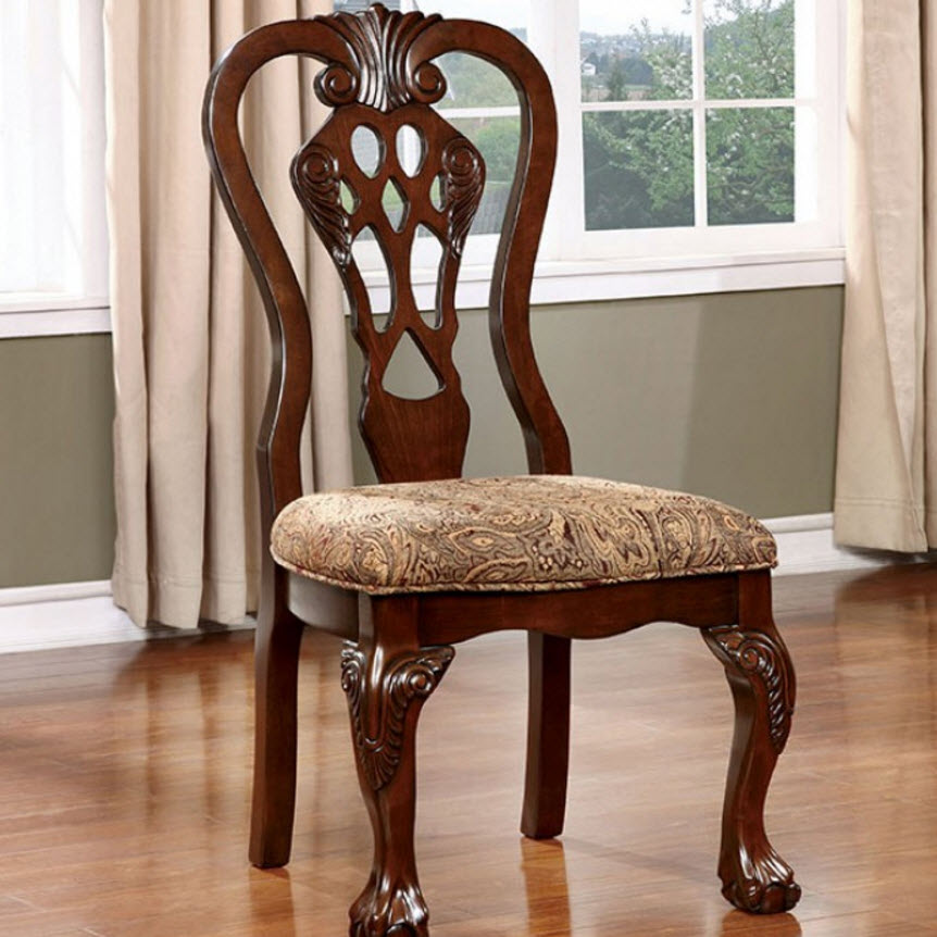 Elana Intricate Back Design Side Chair Set of 2